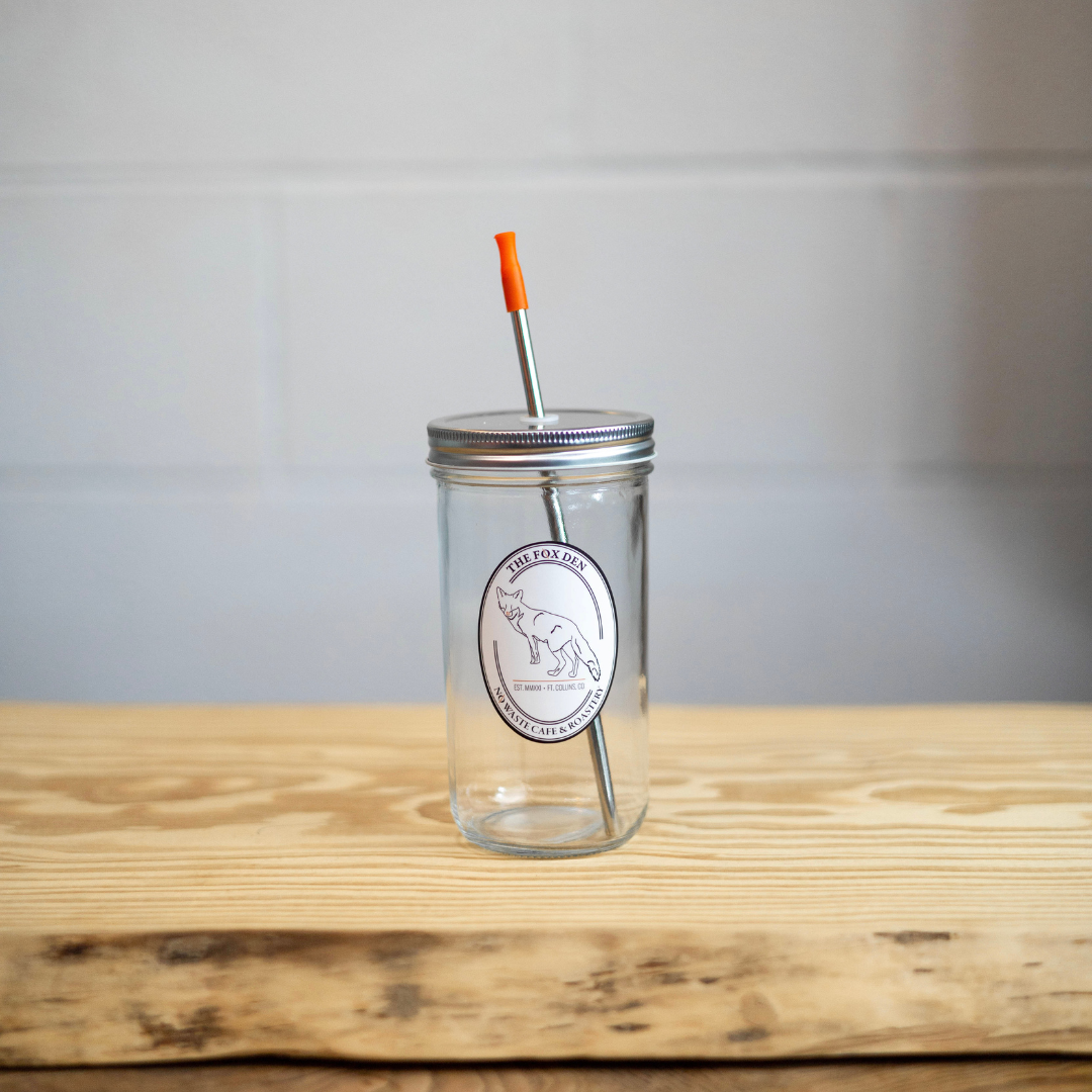 Glass TO-GO Jar with Straw